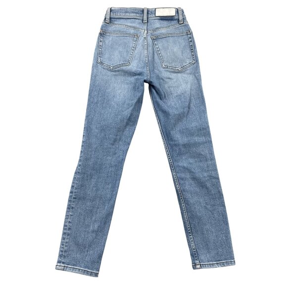 Re/Done Jeans Womens 25 Light Wash Button Fly Mid Rise Distressed Denim - Picture 2 of 8